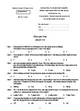 Đề kiểm tra năng lực đầu vào môn Toán Lớp 6 - Mã đề 125 - Năm học 2021-2022 - Phòng giáo dục và đào tạo Bắc Ninh